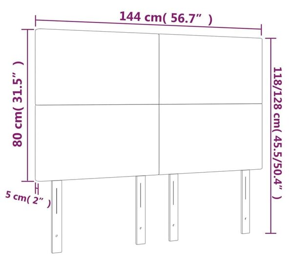 Bársony Fejtámla - Világosszürke - 4 db - 72x5x78/88cm