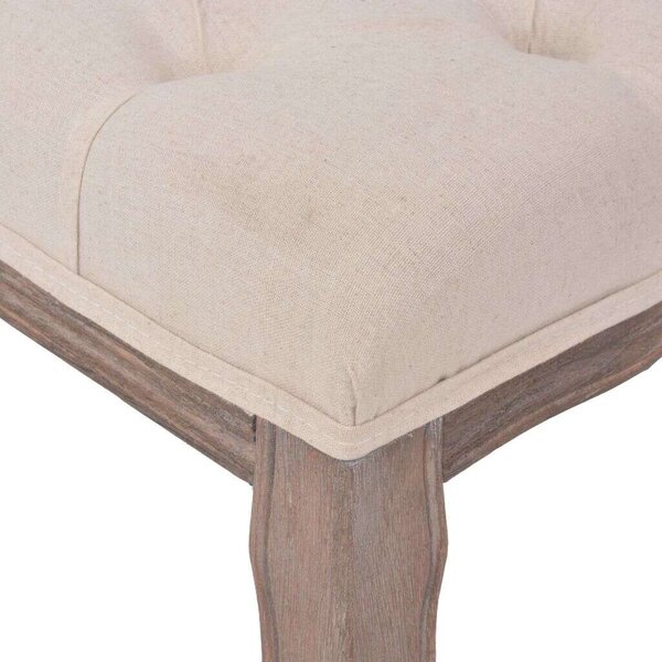 Elegáns Vászon Pad - Krémfehér - 110x38x48 cm