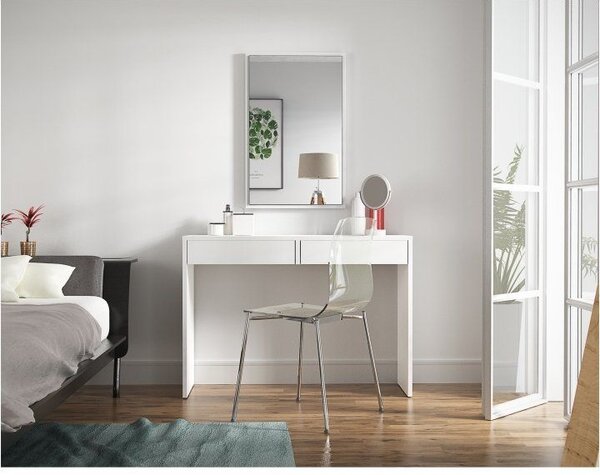 Modern konzolasztal 2 fiókkal, fehér - EPURE