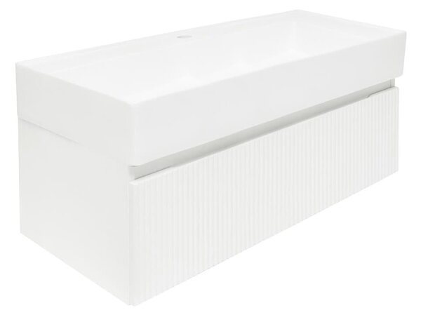 Fürdőszobaszekrény mosdókagylóval SAT Evolution 98x30x44,8 cm fehér matt SATEVO100WMU2