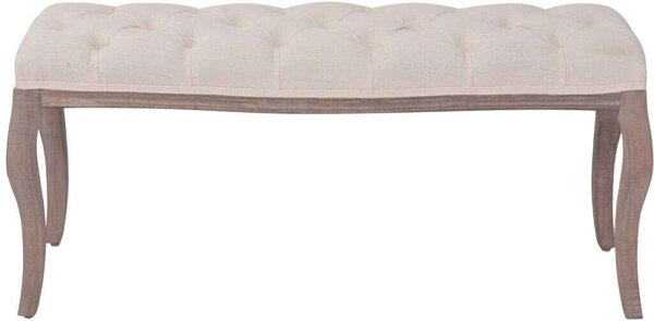 Elegáns Vászon Pad - Krémfehér - 110x38x48 cm
