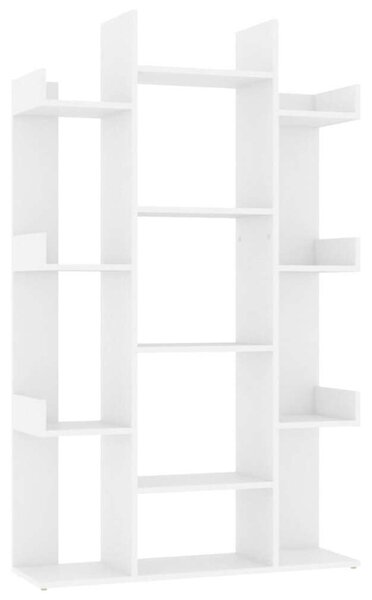 Modern Fehér Könyvespolc - 13 Rekeszes - 86x25,5x140 cm