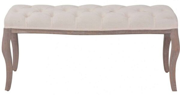 Elegáns Vászon Pad - Krémfehér - 110x38x48 cm
