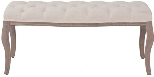 Elegáns Vászon Pad - Krémfehér - 110x38x48 cm