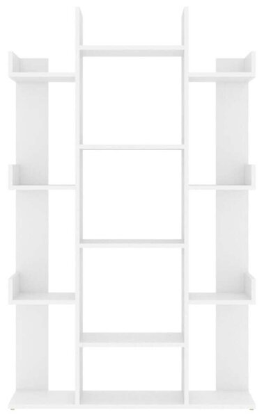 Modern Fehér Könyvespolc - 13 Rekeszes - 86x25,5x140 cm