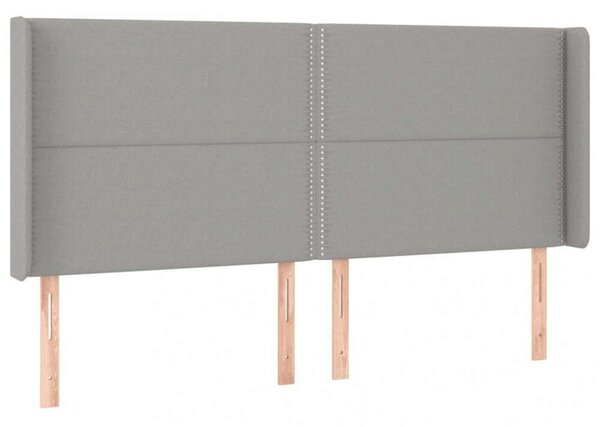 VIDAXL LED-es Ágyfejtámla - Szövet - Világosszürke - 203x16x118/128cm