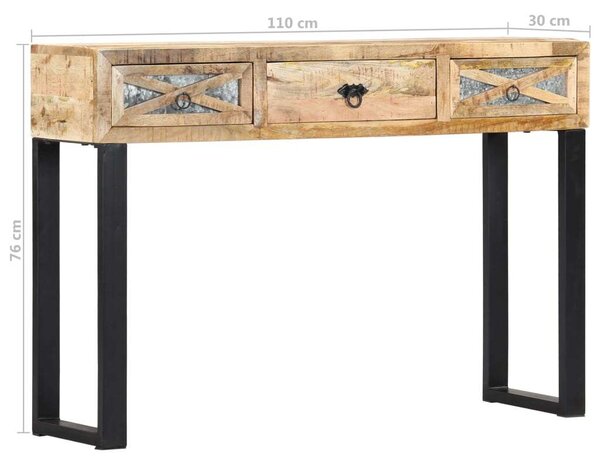 Mangófa Tálalóasztal - 3 Fiókkal - 110x30x76 cm