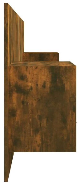 Modern Ágyfejtámla Szekrényekkel - Füstös Tölgy - 120cm