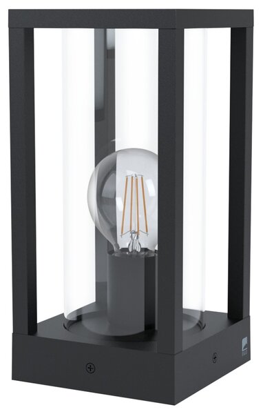 Eglo Cascinetta kültéri talapzatos állólámpa, 30,5 cm, fekete-áttetsző, 1xE27 foglalattal