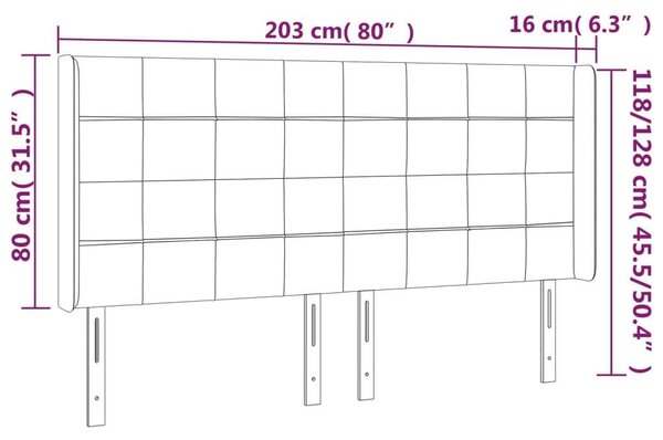 Homely - Fekete Bársony Ágyfejtámla Szárnyakkal - 203cm