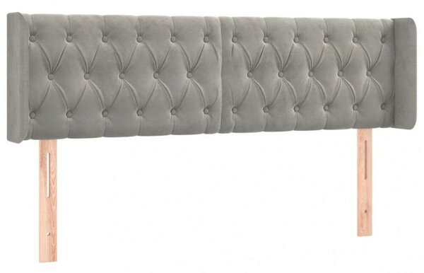 Bársony LED Fejtámla - Világosszürke - 147cm