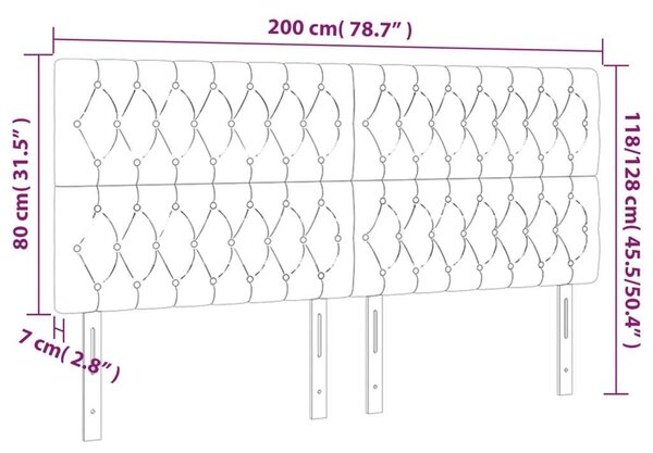 LED-es Fejtámla - Kék Szövet - 200x7x118/128cm
