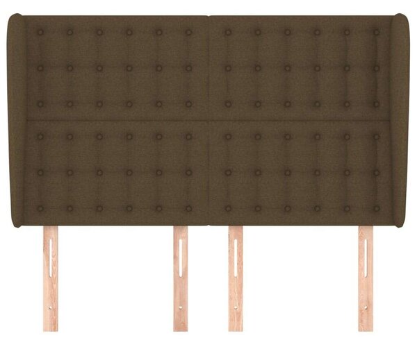 Sötétbarna szövet fejtámla szárnyakkal 147 x 23 x 118/128 cm