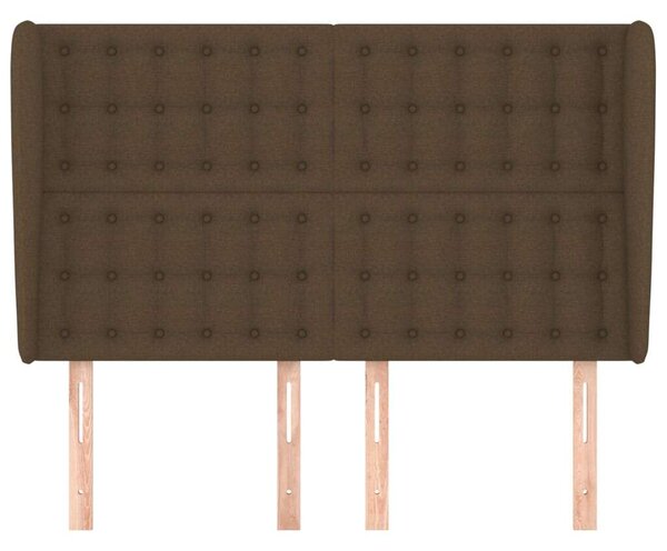 Sötétbarna szövet fejtámla szárnyakkal 147 x 23 x 118/128 cm