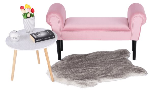 KONDELA Lóca, Velvet szövet, vén rózsaszín/fekete, BURDA