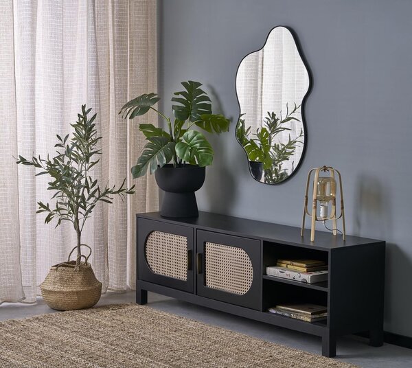 Fali tükör, 90 cm, fekete - QUINTESSENCE