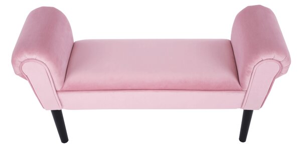 KONDELA Lóca, Velvet szövet, vén rózsaszín/fekete, BURDA