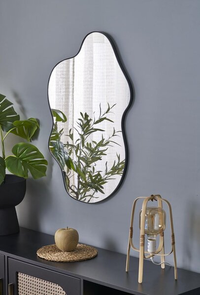 Fali tükör, 90 cm, fekete - QUINTESSENCE