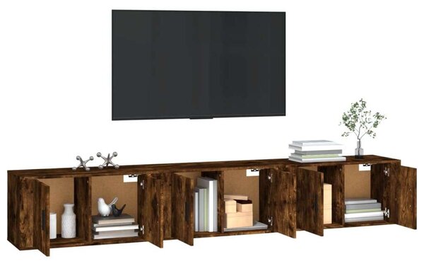 VidaXL Falra Szerelhető TV Szekrény - Füstös Tölgy - 80x34,5x40 cm (3 db)
