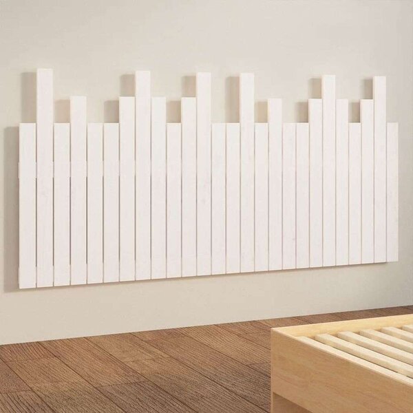 Fehér tömör fenyőfa fali fejtámla 166 x 3 x 80 cm