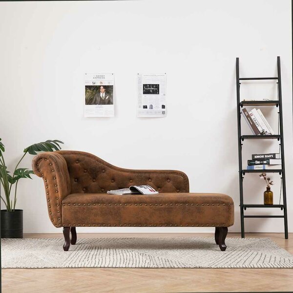 Elegáns Barna Művelúr Fotelágy - 162x56x77 cm