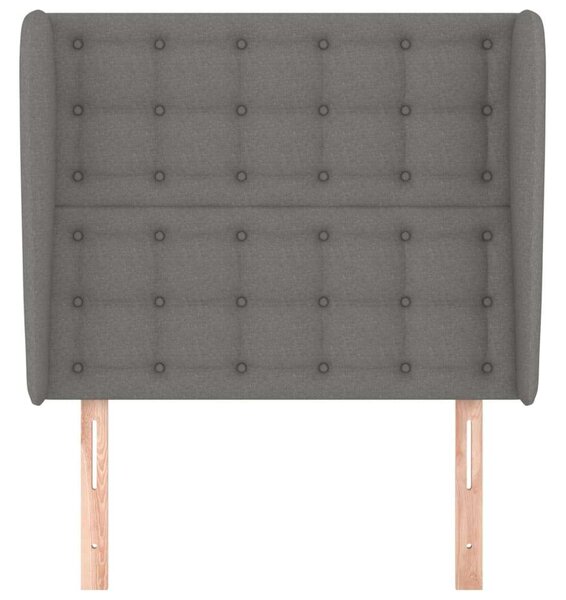 VIDAXL Szárnyas Ágyfejtámla - Sötétszürke Szövet - 103x23x118/128cm