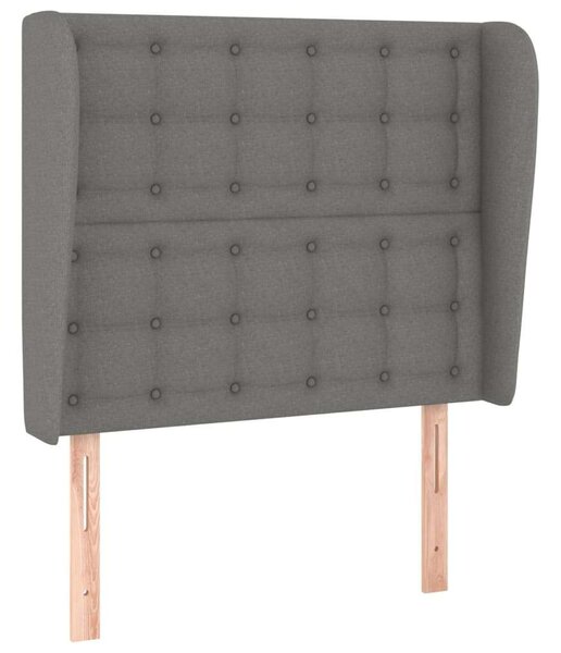 VIDAXL Szárnyas Ágyfejtámla - Sötétszürke Szövet - 103x23x118/128cm