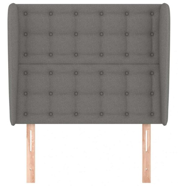 VIDAXL Szárnyas Ágyfejtámla - Sötétszürke Szövet - 103x23x118/128cm