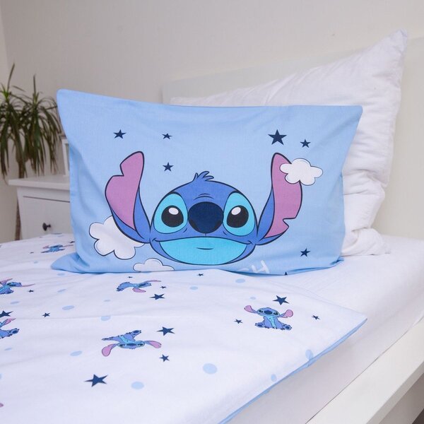 Kék pamut gyerek ágyneműhuzat babaágyhoz 100x135 cm Lilo & Stitch "Clouds" – Jerry Fabrics