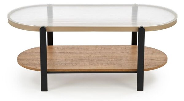 Dohányzóasztal, 110 cm, natúr / fekete - CAMELIA