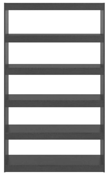Fekete Fenyőfa Könyvespolc - Térelválasztó - 100x30x167,5cm