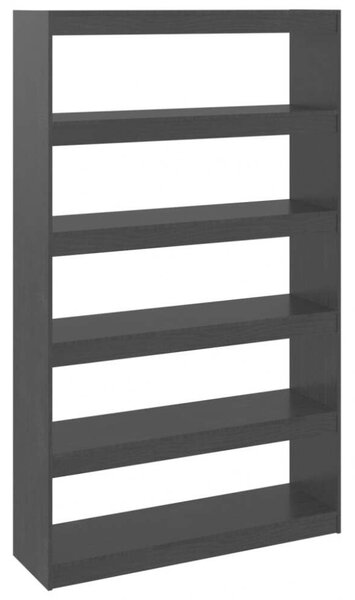 Fekete Fenyőfa Könyvespolc - Térelválasztó - 100x30x167,5cm