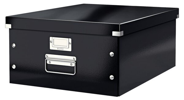 Fekete fedeles karton tárolódoboz 37x48x20 cm Click&Store – Leitz