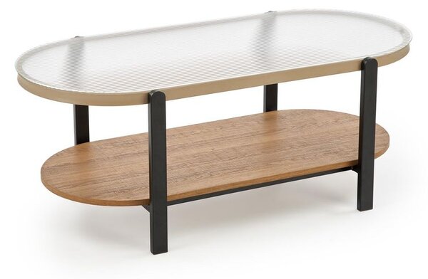 Dohányzóasztal, 110 cm, natúr / fekete - CAMELIA