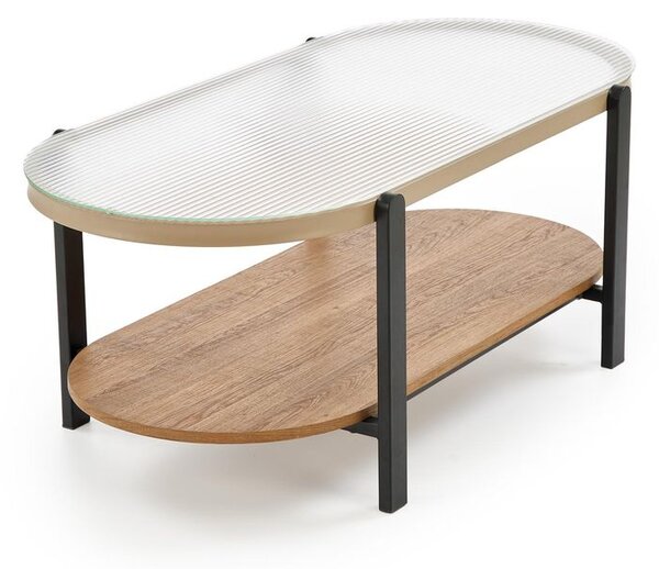 Dohányzóasztal, 110 cm, natúr / fekete - CAMELIA