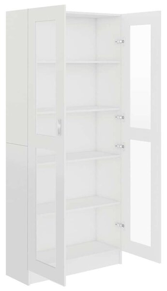 Modern Fehér Vitrinszekrény - 82,5x30,5x185,5 cm