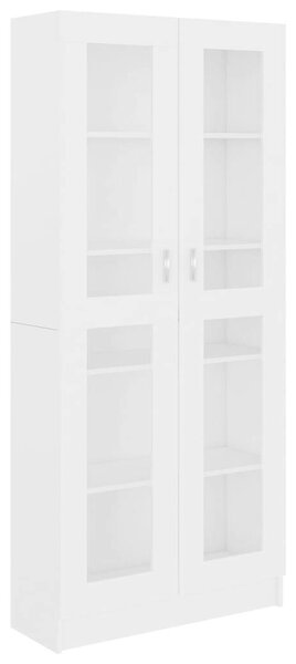Modern Fehér Vitrinszekrény - 82,5x30,5x185,5 cm