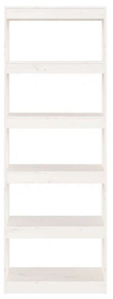 VIDAXL Fehér Fenyőfa Könyvespolc/Térelválasztó - 60x30x167,5 cm