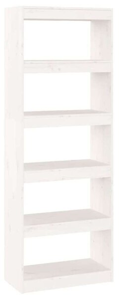VIDAXL Fehér Fenyőfa Könyvespolc/Térelválasztó - 60x30x167,5 cm