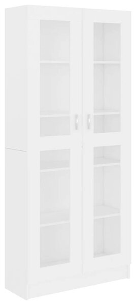 Modern Fehér Vitrinszekrény - 82,5x30,5x185,5 cm