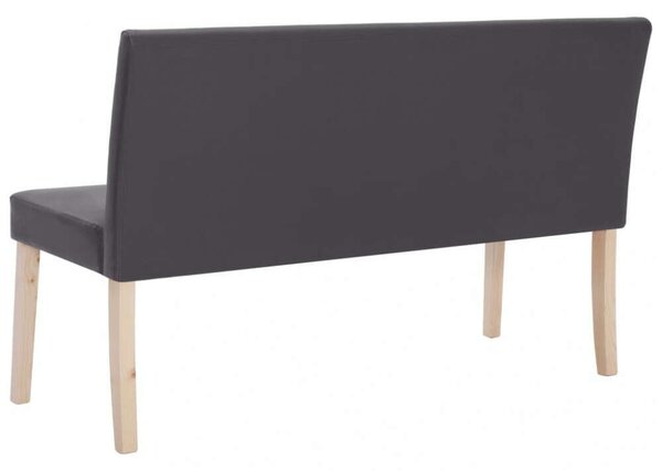 VidaXL Szürke Műbőr Pad - 140 cm