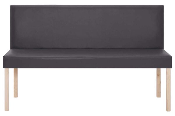 VidaXL Szürke Műbőr Pad - 140 cm