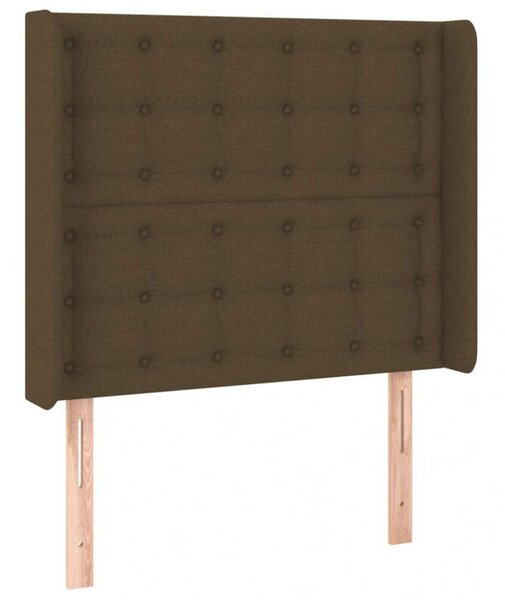 Sötétbarna szövet led-es fejtámla 103x16x118/128 cm