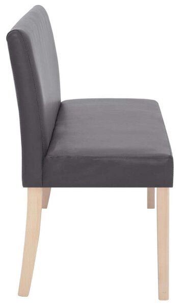 VidaXL Szürke Műbőr Pad - 140 cm