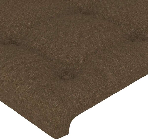Sötétbarna szövet led-es fejtámla 103x16x118/128 cm