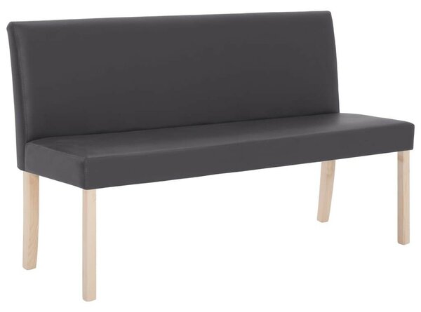 VidaXL Szürke Műbőr Pad - 140 cm