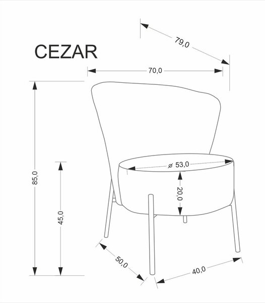 Fotel, szürke - CESAIRE