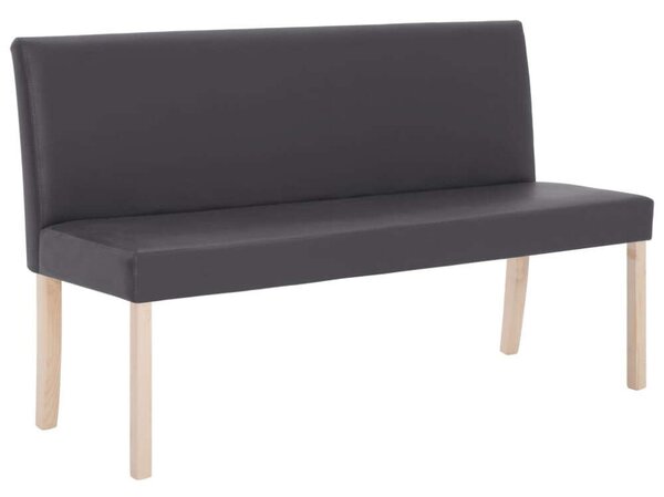 VidaXL Szürke Műbőr Pad - 140 cm