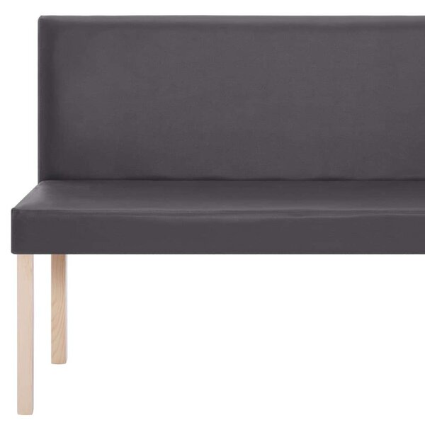 VidaXL Szürke Műbőr Pad - 140 cm