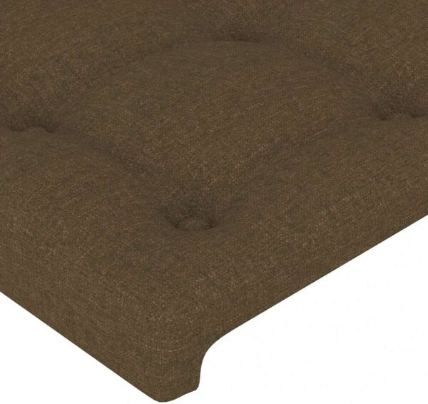 Sötétbarna szövet led-es fejtámla 103x16x118/128 cm